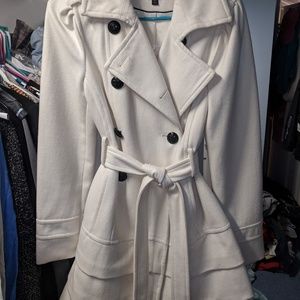 Express White Trench Wool Peacoat